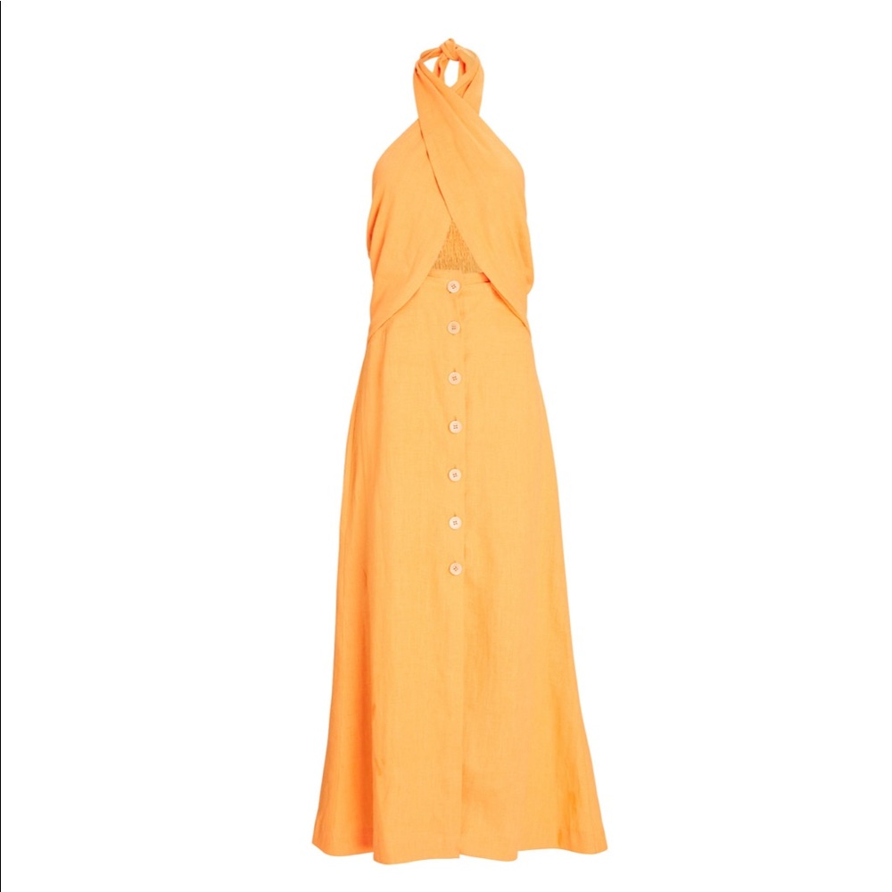 NWT - Nanushka, Soffio Halter Linen Midi Dress